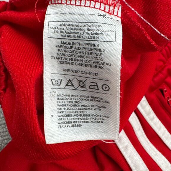 Adidas Originals 3-Striped Sweatpants Mens Small Red White Ankle Zip Pockets - Picture 13 of 16